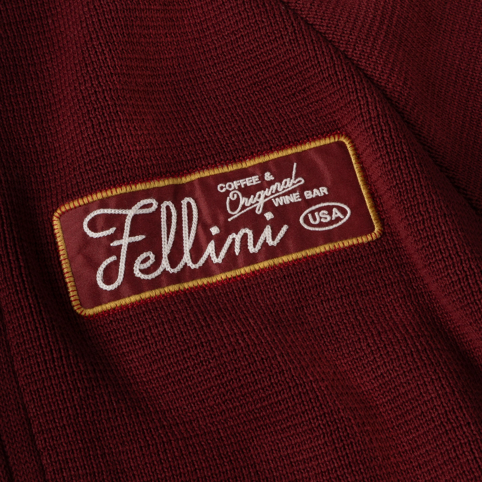 Fellini x Alma de Ace Patch Knit | Burgundy