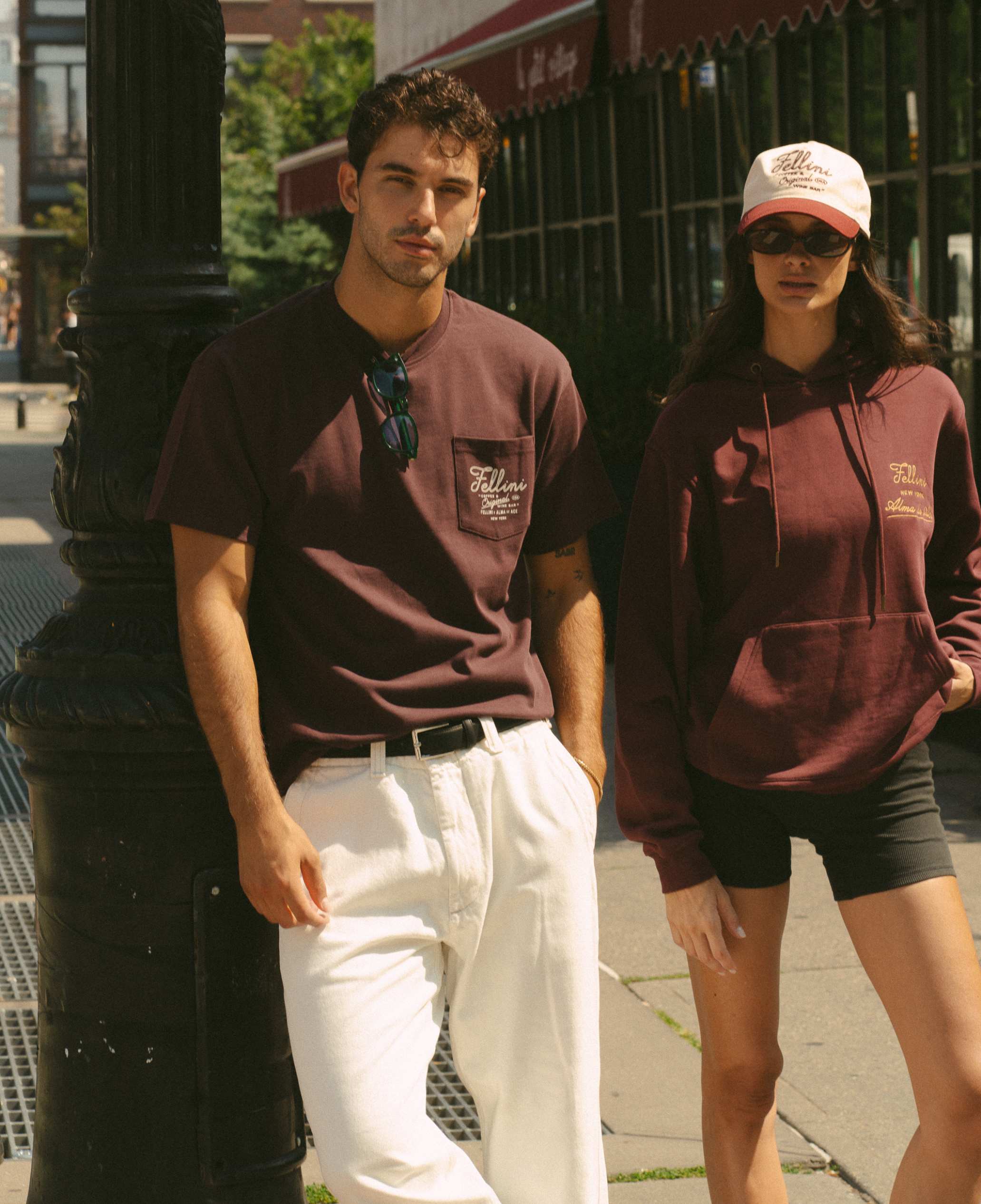 Fellini Pocket T-shirt | Burgundy