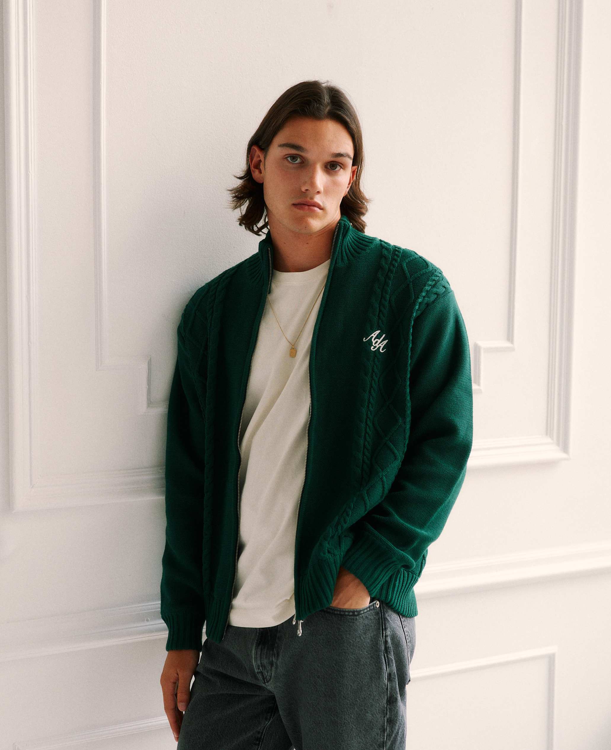 Sila Knitted Jacket | Forest Green