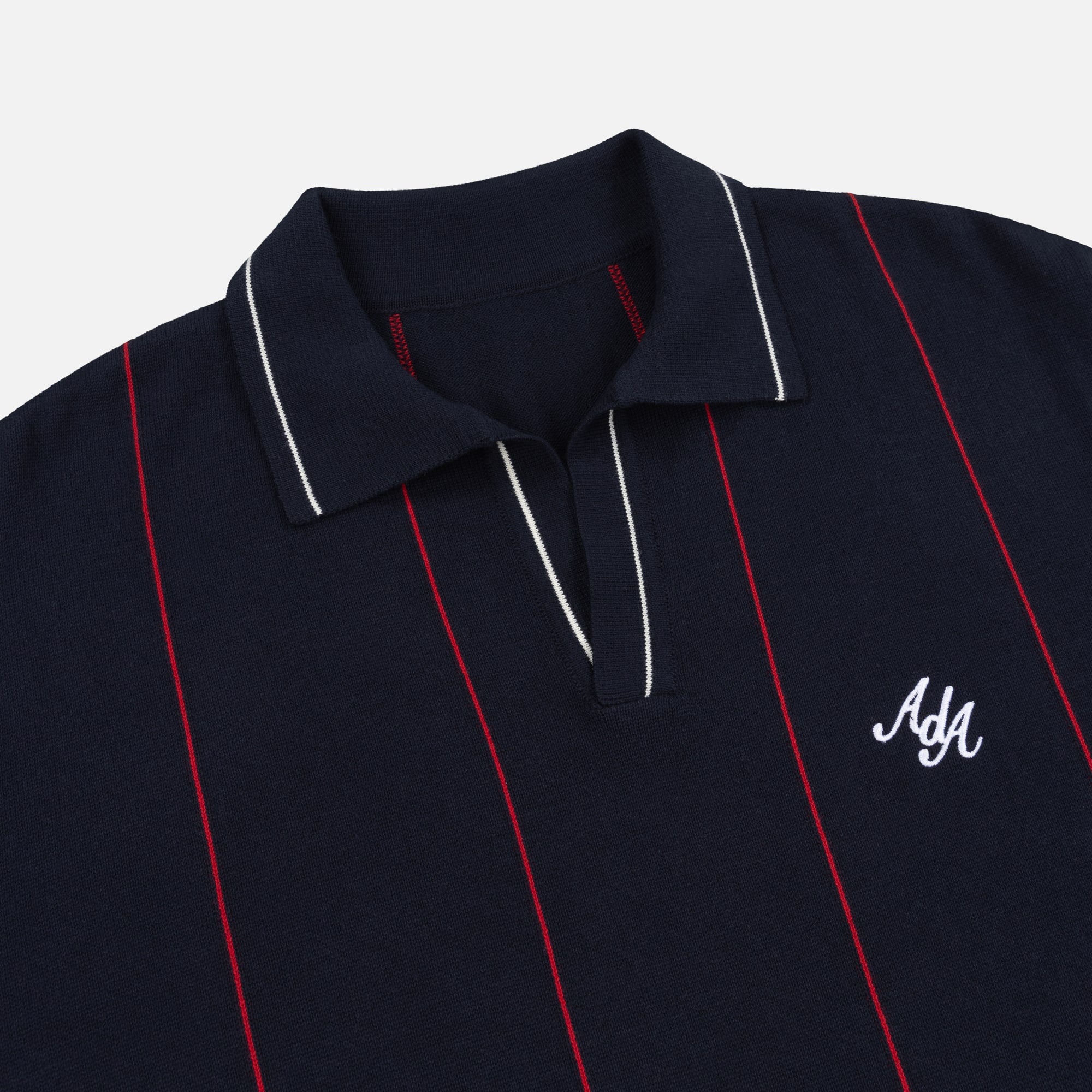 Tao Stripe knit Polo | Navy Blue