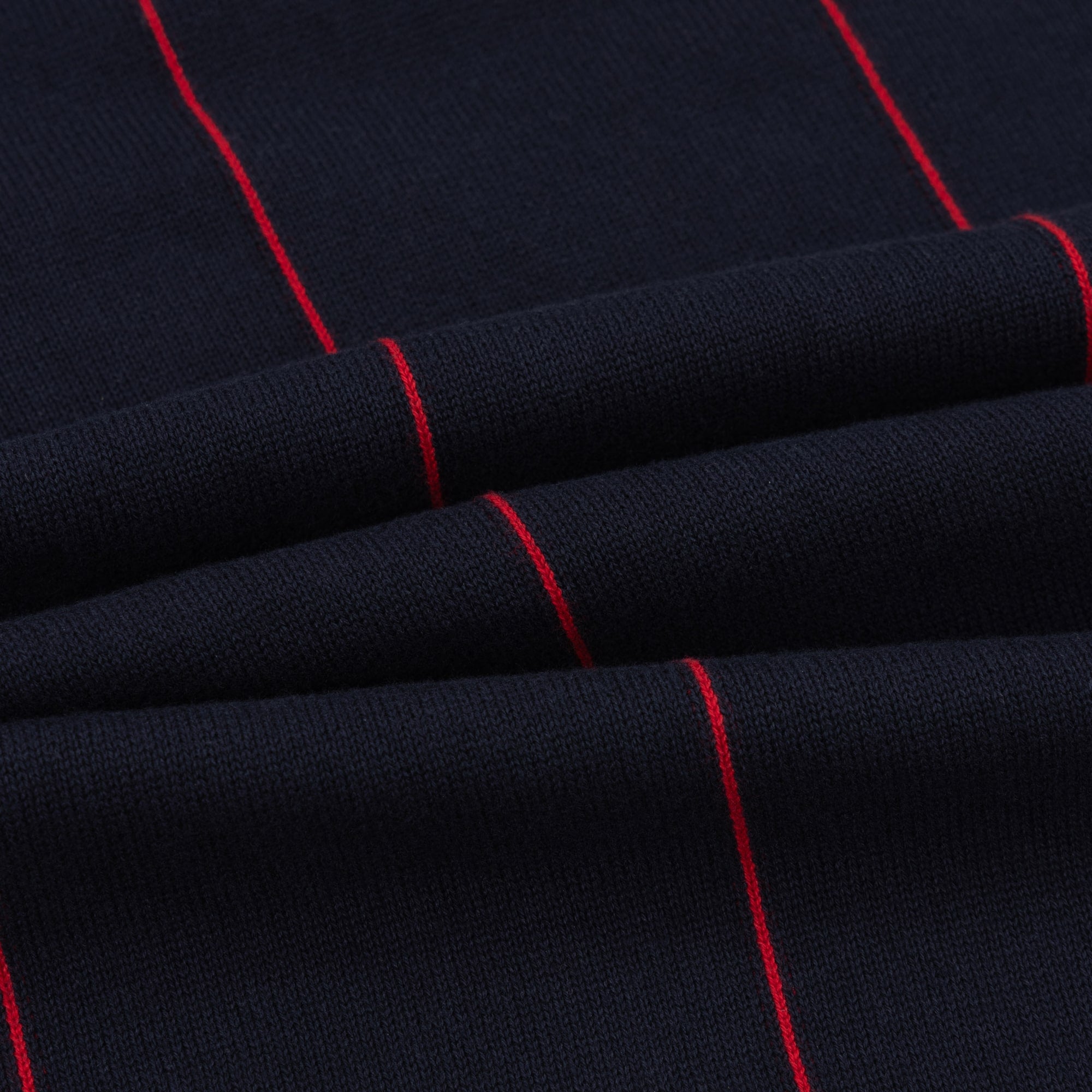 Tao Stripe knit Polo | Navy Blue