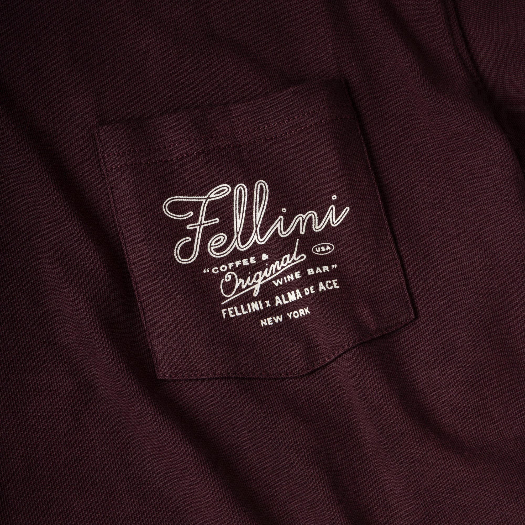 Fellini Pocket T-shirt | Burgundy