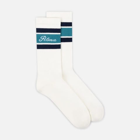 Cream / Emerald Tri-Stripe Sock