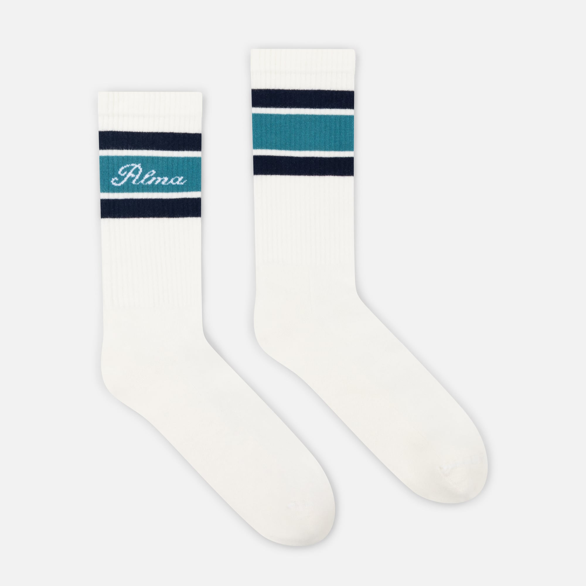 Cream / Emerald Tri-Stripe Sock