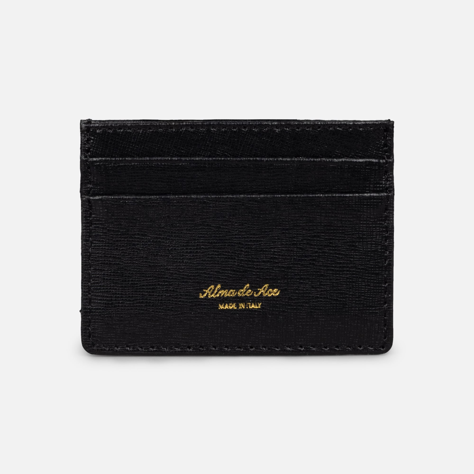 Italian Black Leather Card Holder