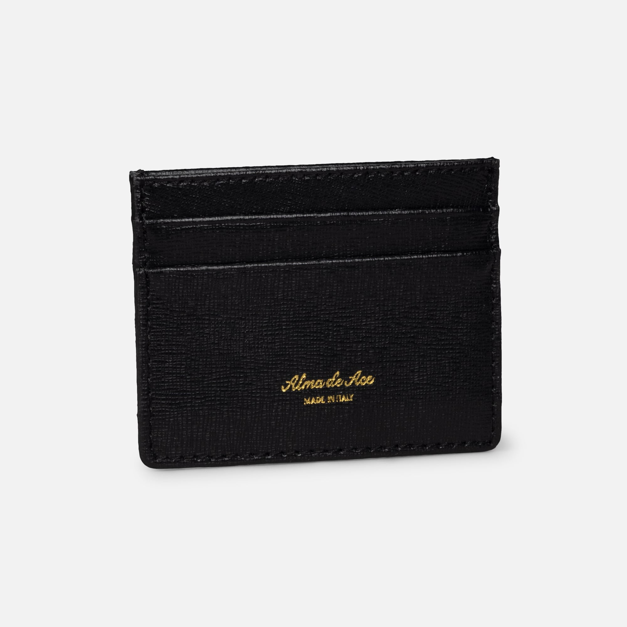 Italian Black Leather Card Holder