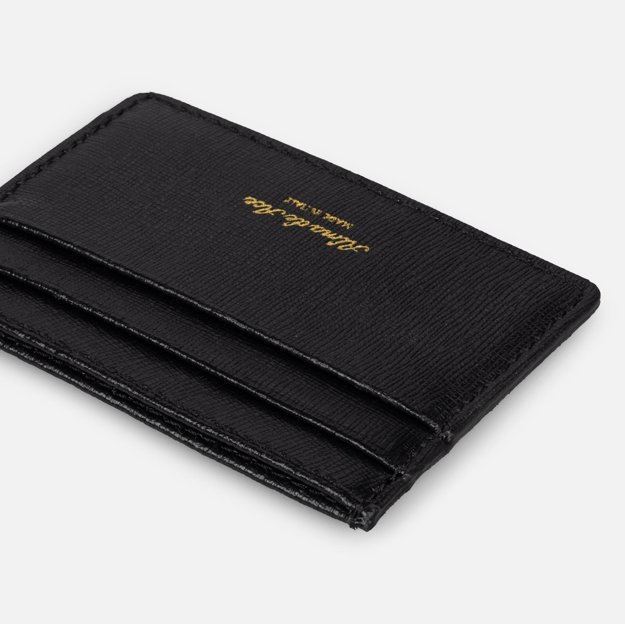 Italian Black Leather Card Holder