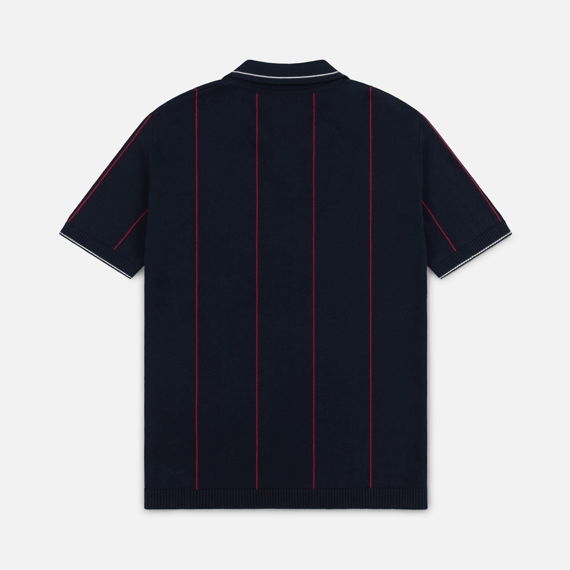 Tao Stripe knit Polo | Navy Blue
