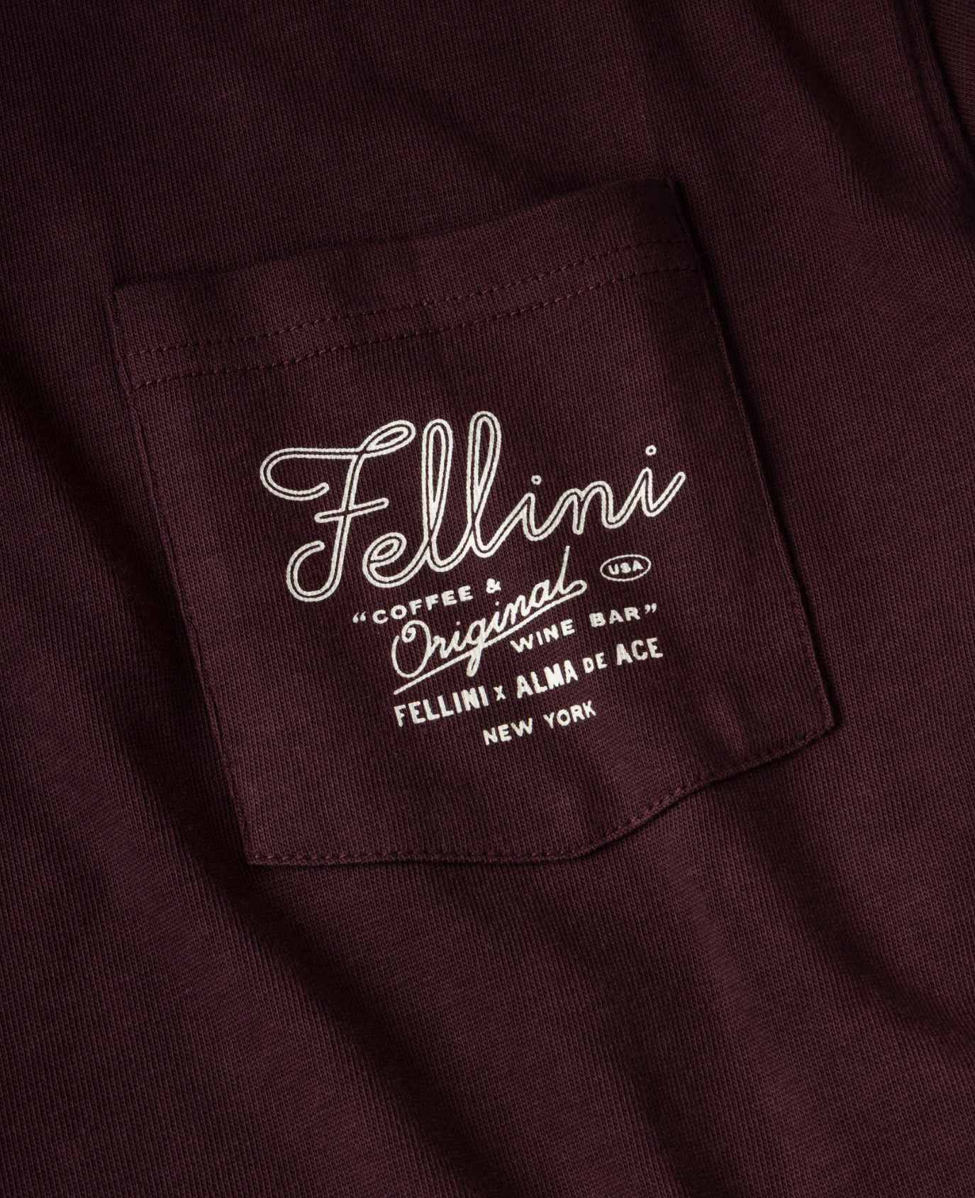 Fellini Pocket T-shirt | Burgundy
