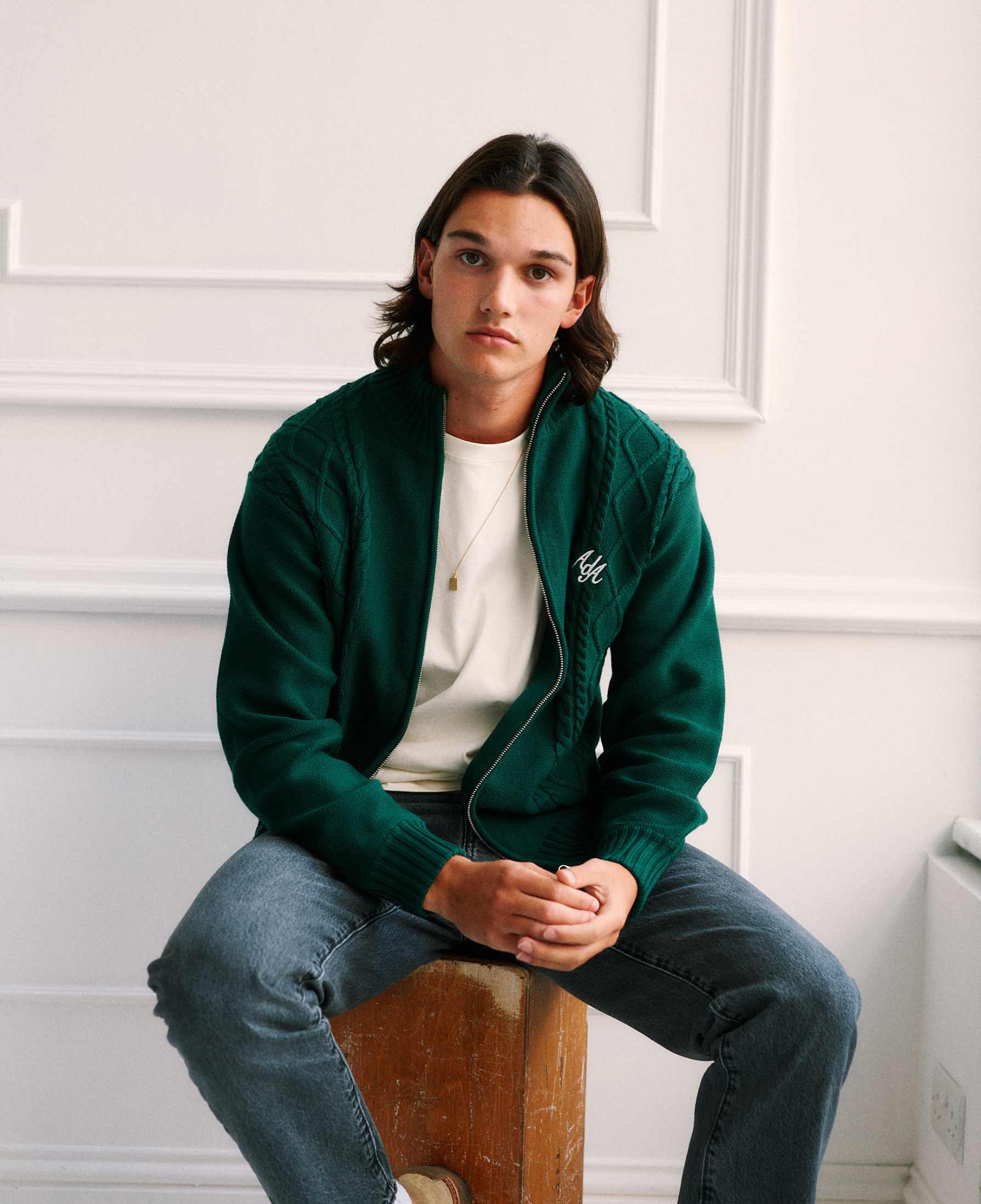 Sila Knitted Jacket | Forest Green