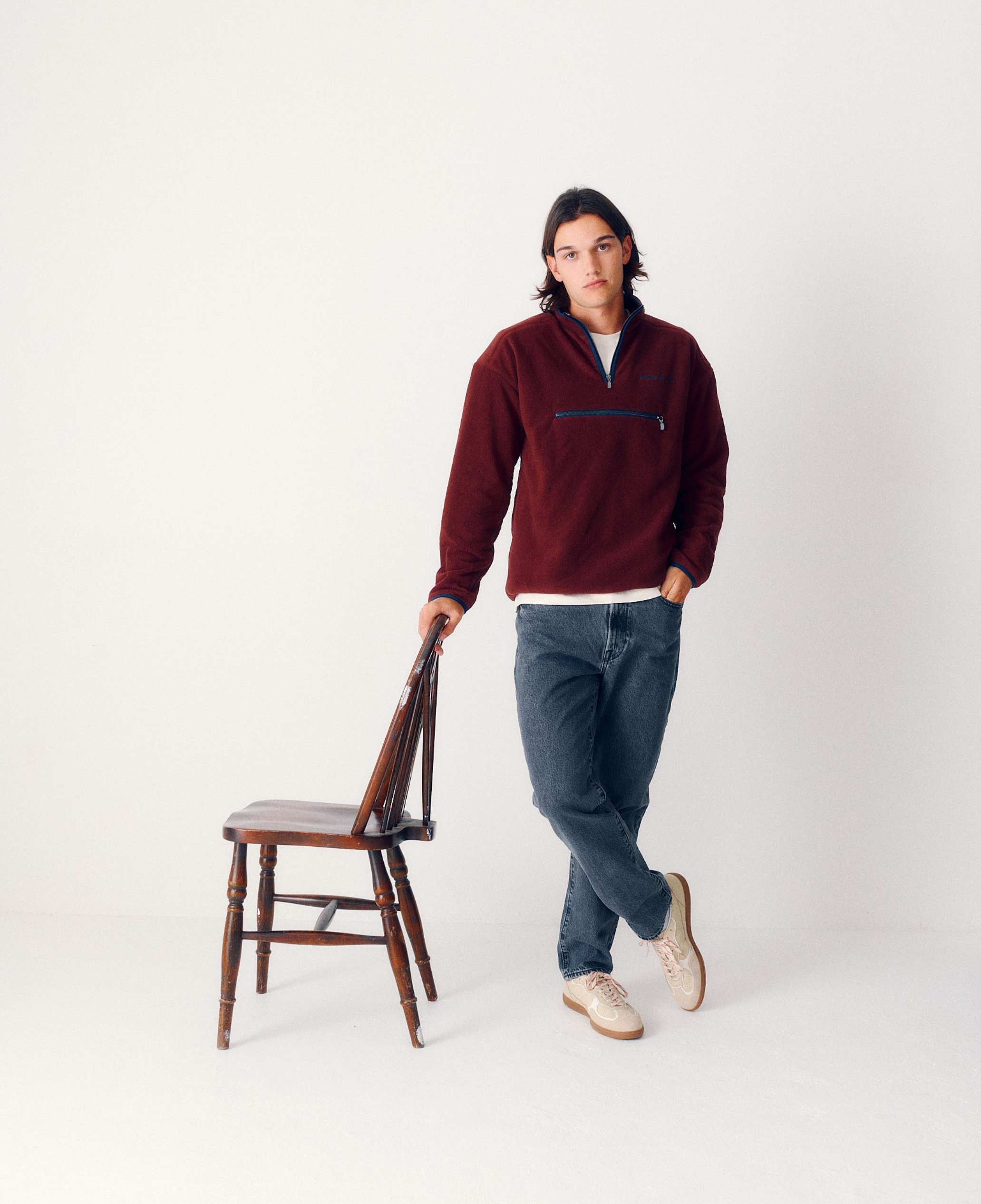Felio Half Zip Overhead  | Burgundy