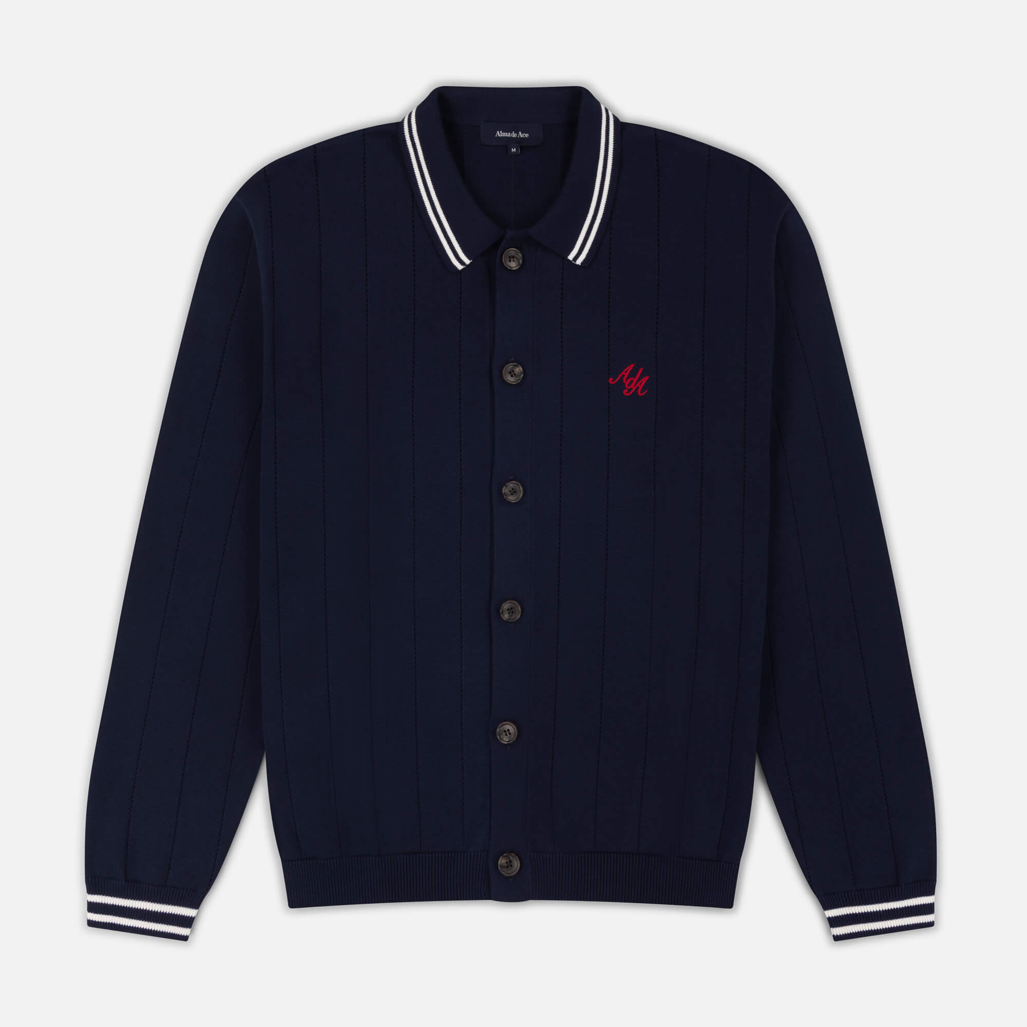 Pluto Jacquard Knitted Shirt | Navy Blue