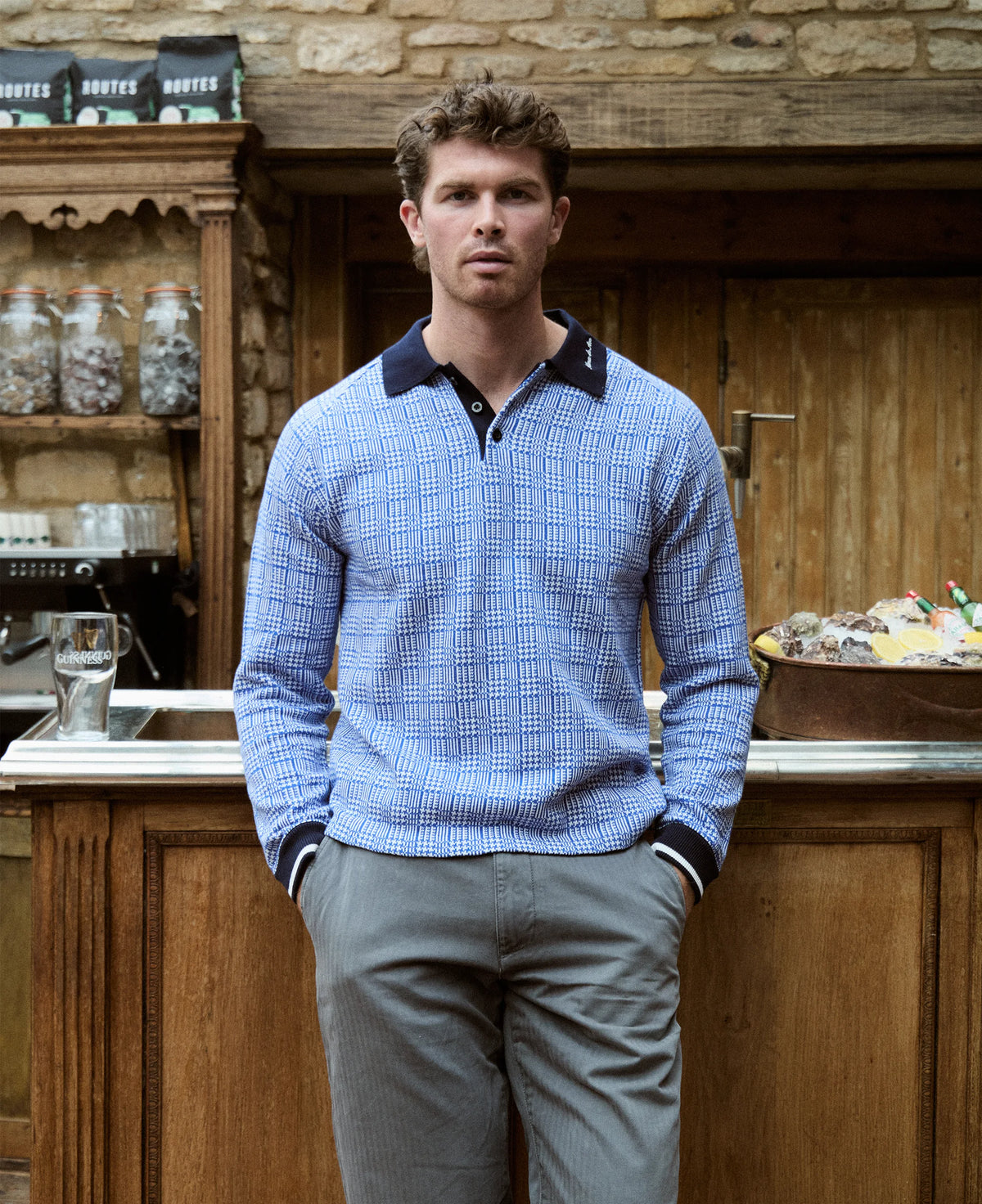 Kimpton check Polo | Blue