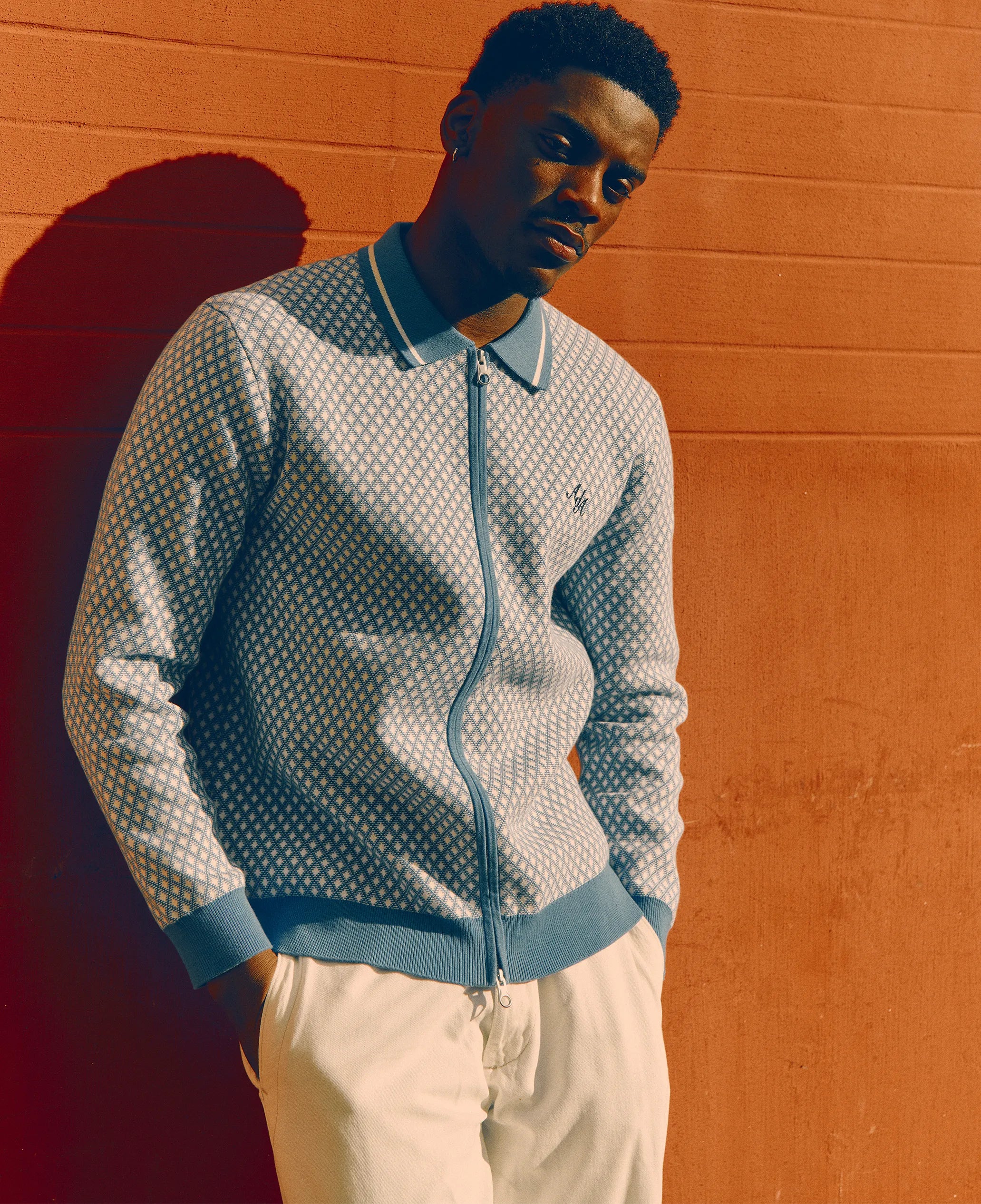 Nita Knitted 90s Jacket | Blue