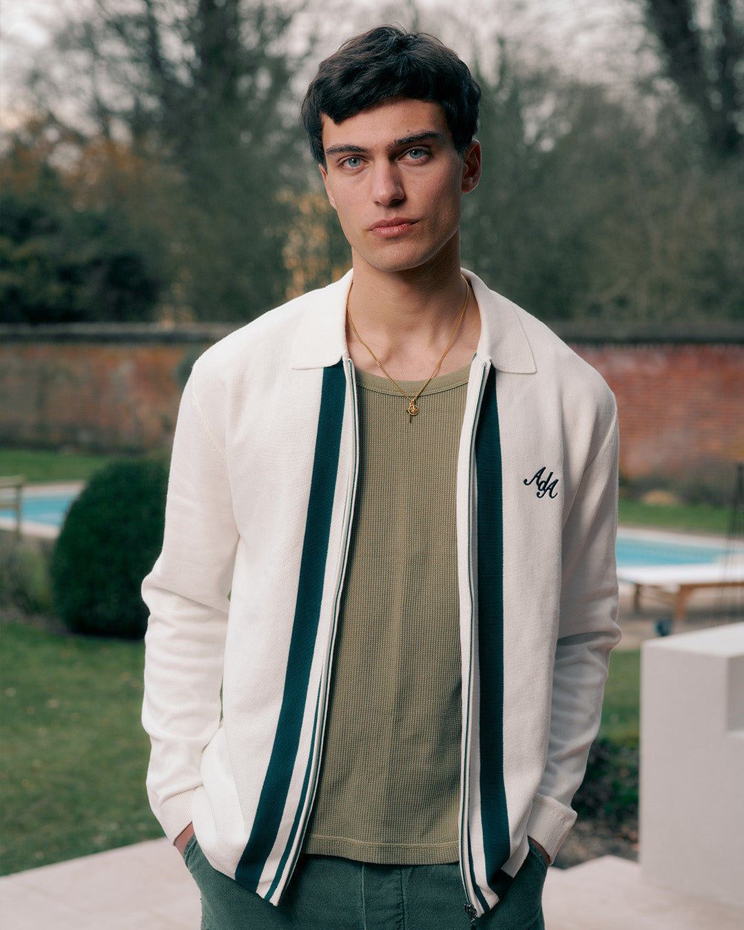 Pavo Knitted Long Sleeve Polo | Cream