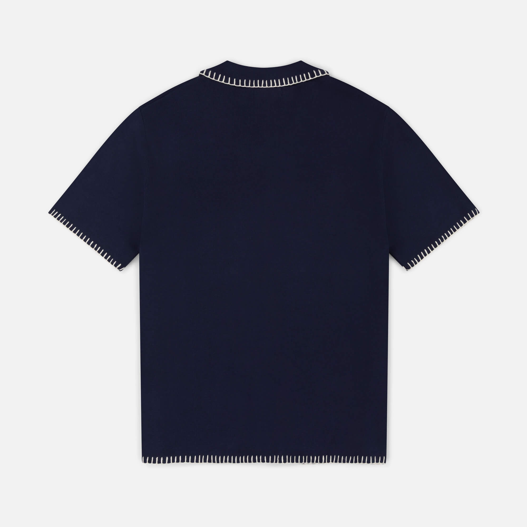 Rexa Stitched Knitted Shirt | Navy Blue