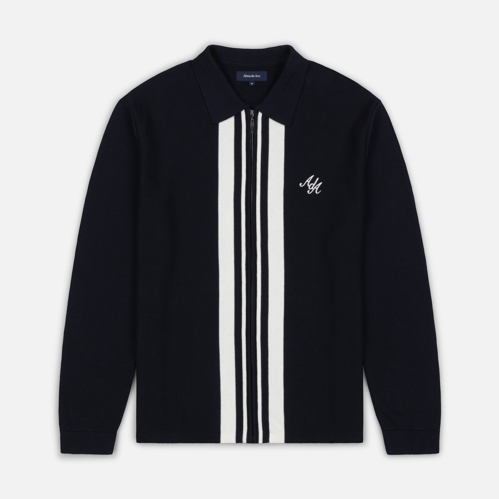 Pavo Knitted Long Sleeve Polo | Navy