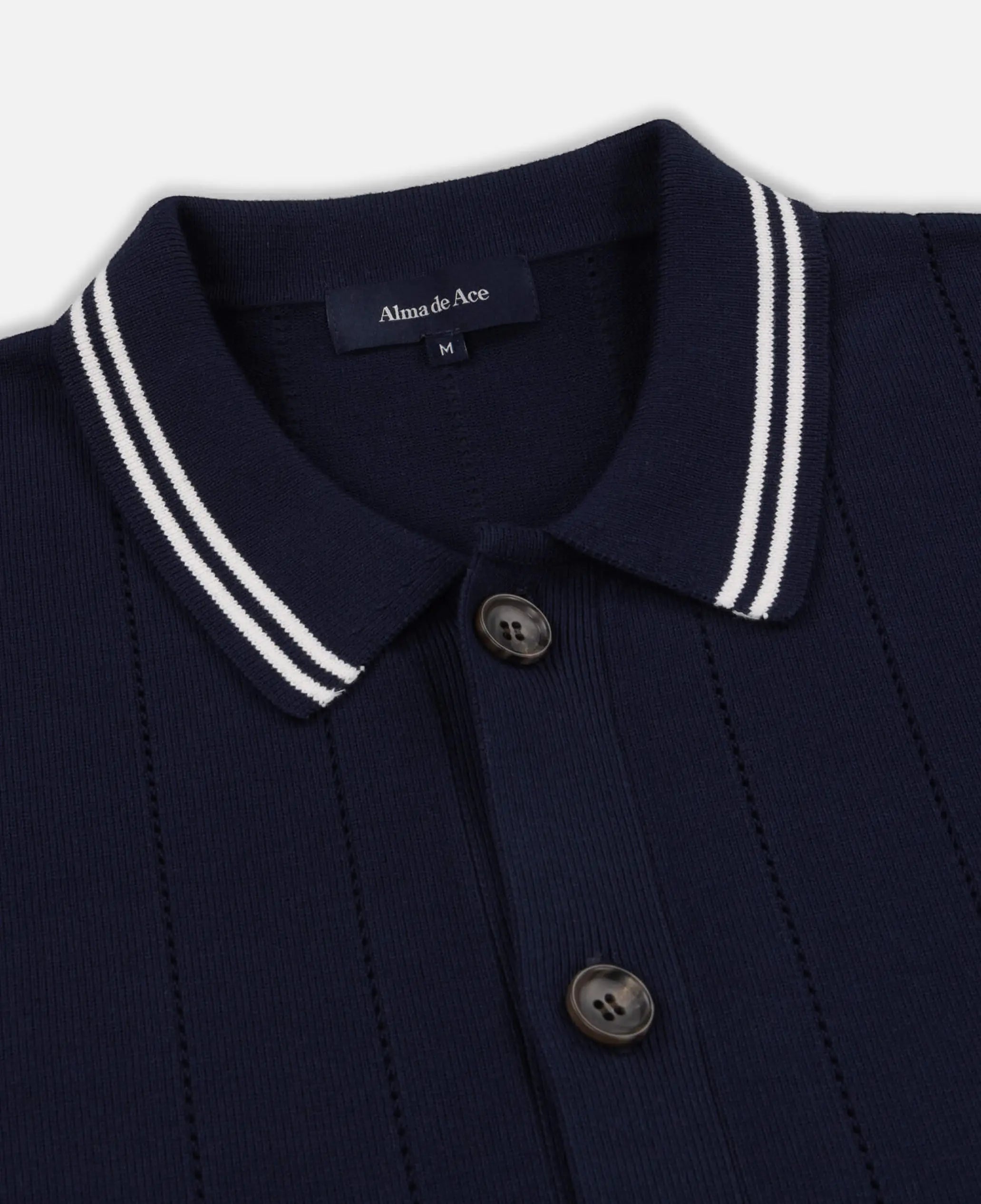 Pluto Jacquard Knitted Shirt | Navy Blue