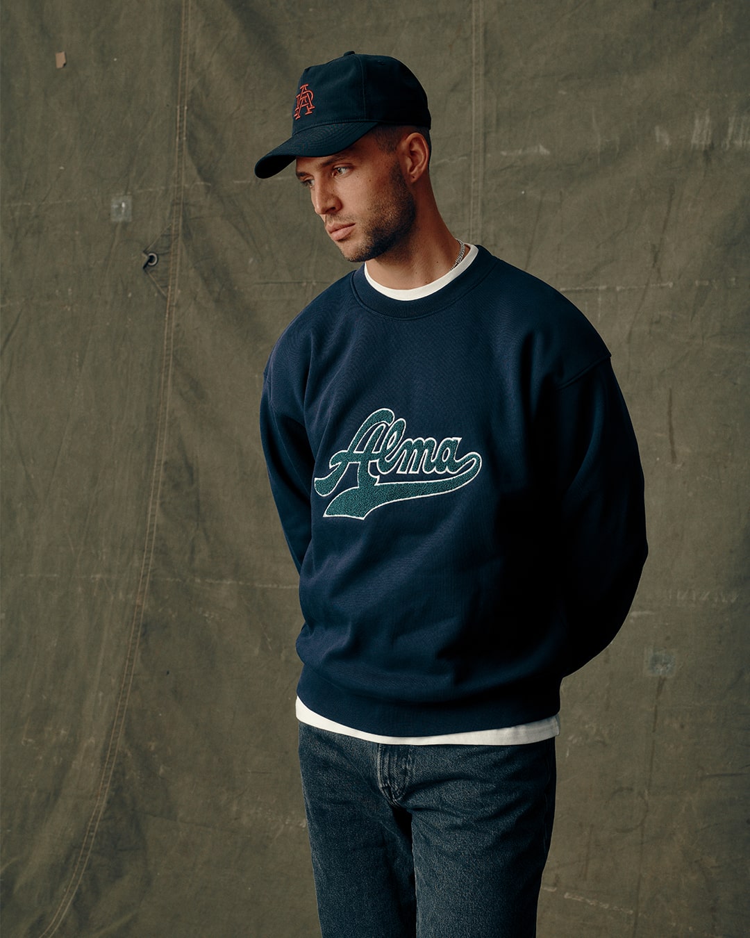 Alma Applique Sweatshirt | Navy