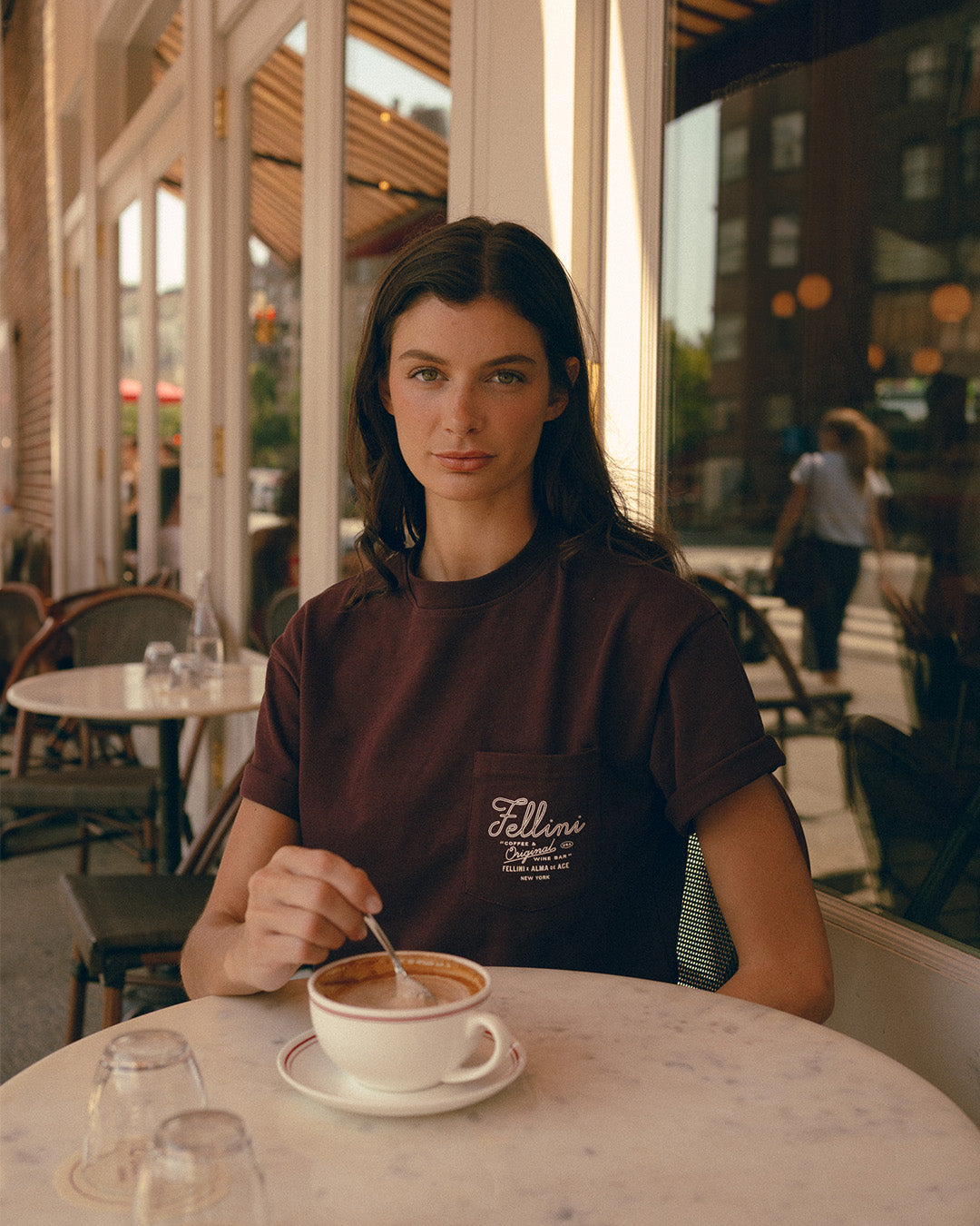 Fellini Pocket T-shirt | Burgundy