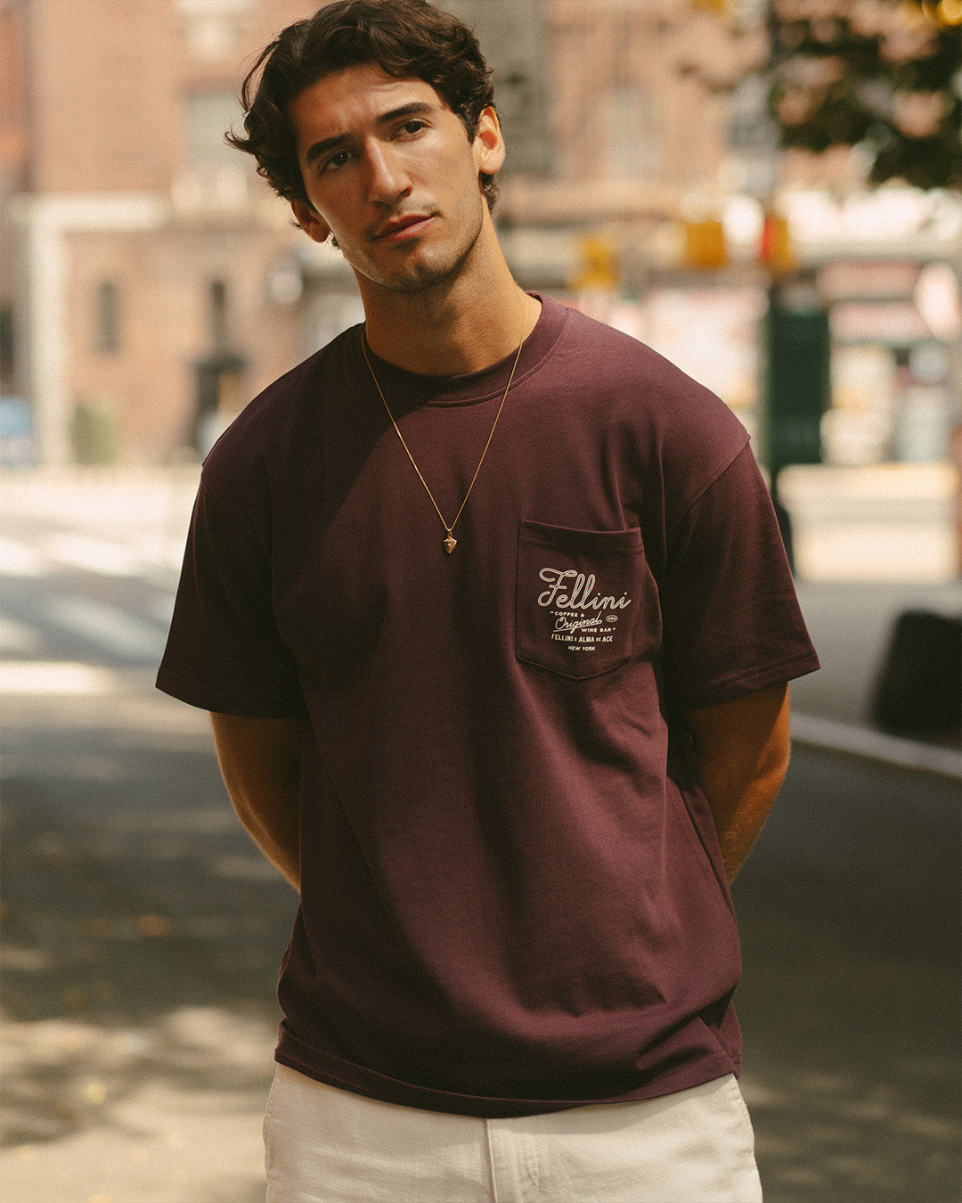 Fellini Pocket T-shirt | Burgundy