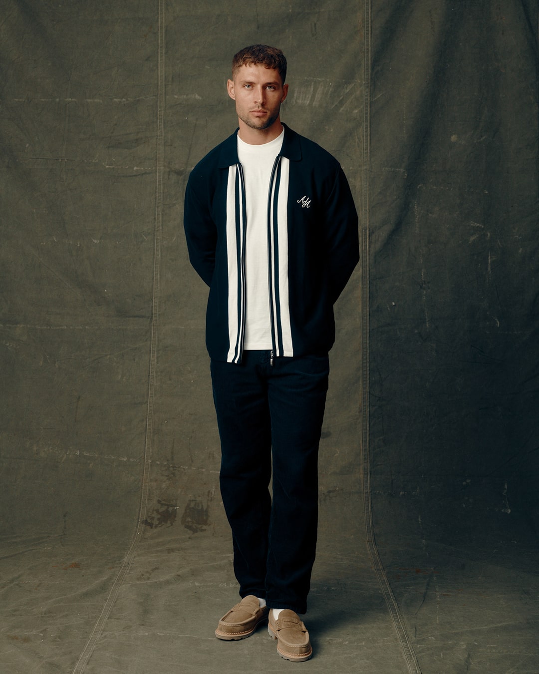 Pavo Knitted Long Sleeve Polo | Navy