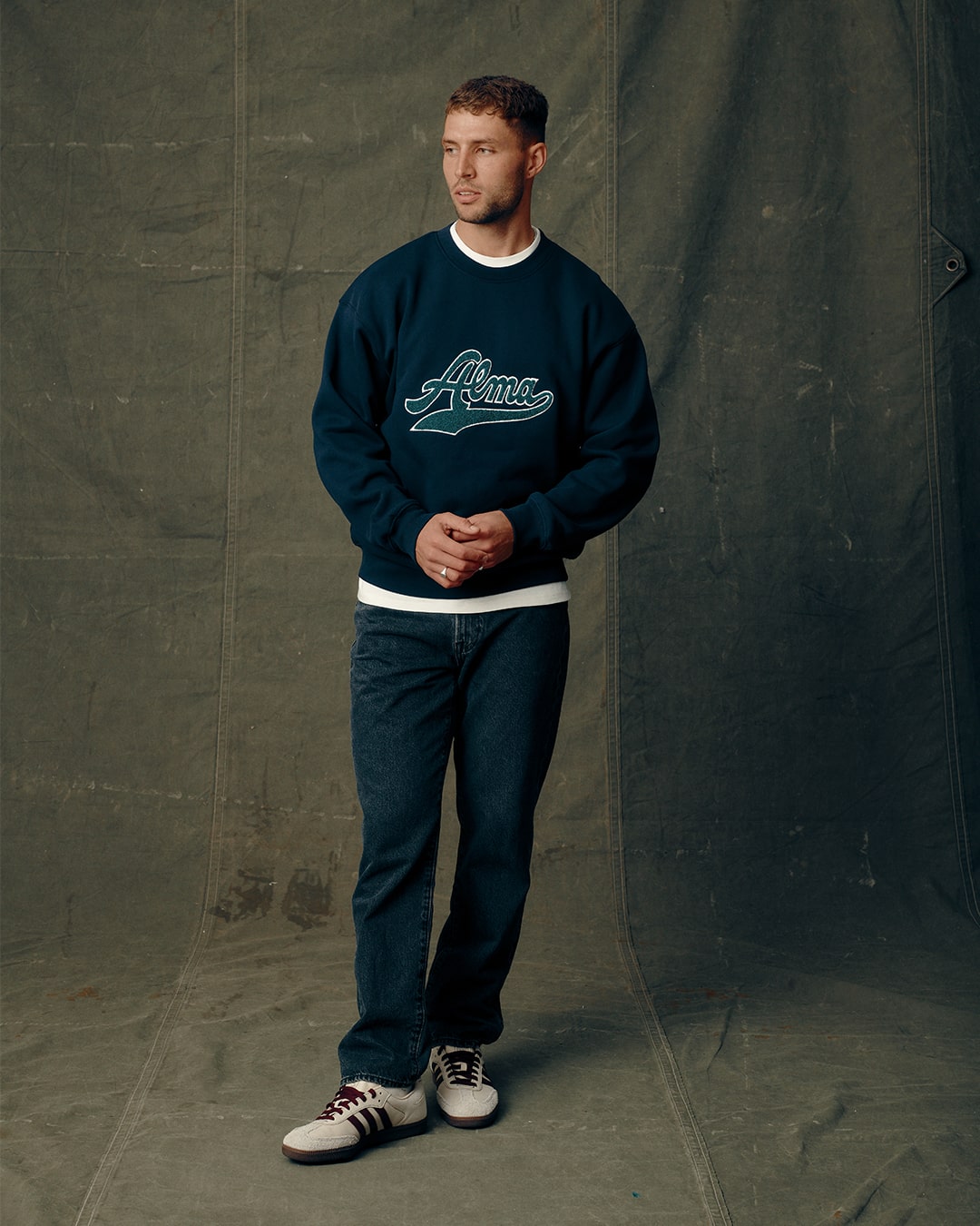 Alma Applique Sweatshirt | Navy