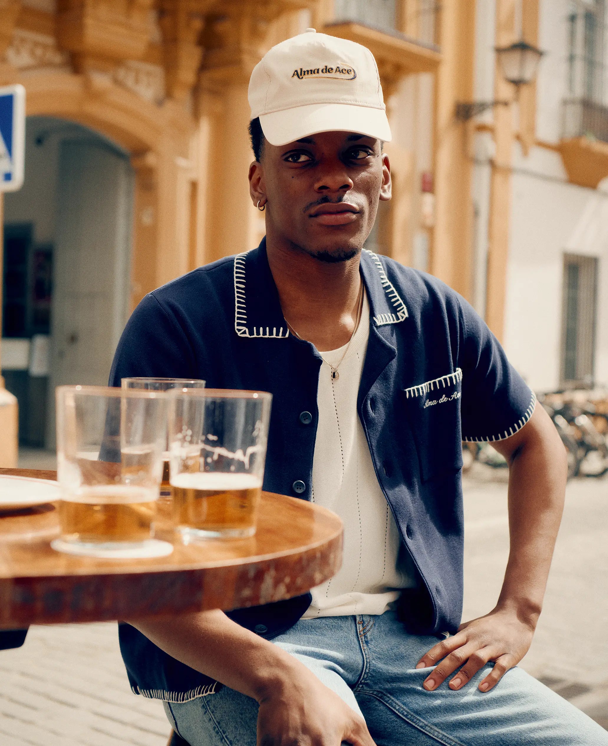 Rexa Stitched Knitted Shirt | Navy Blue