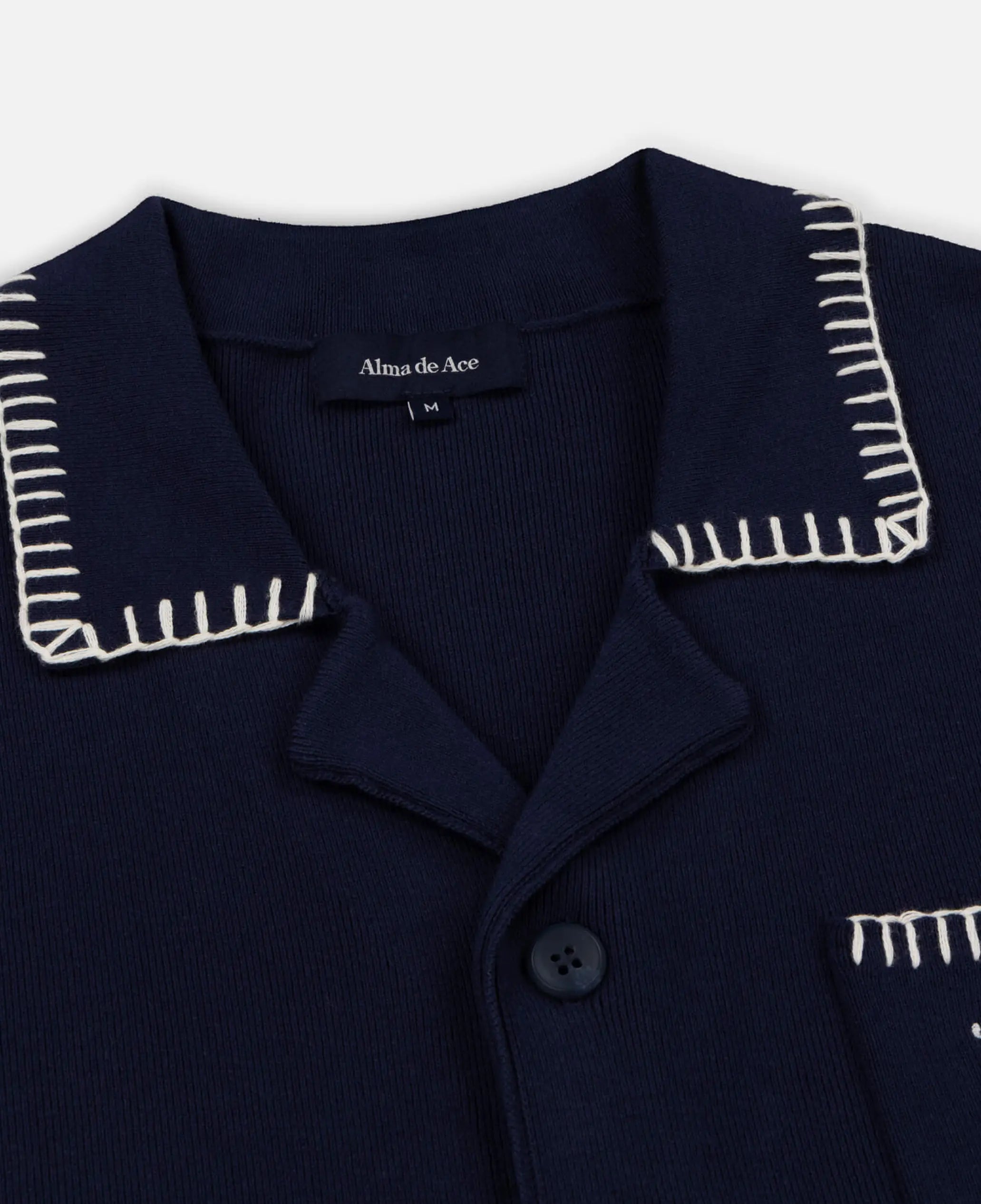 Rexa Stitched Knitted Shirt | Navy Blue