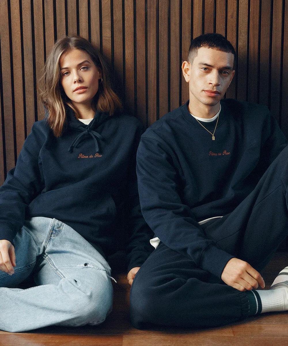 Midnight Blue Embroidered Hoodie